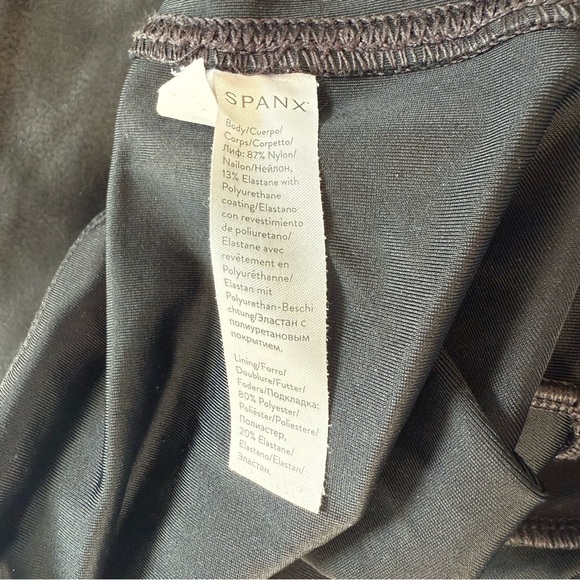 SPANX Black High-Rise Faux Leather Leggings, Size M - Picture 10 of 11